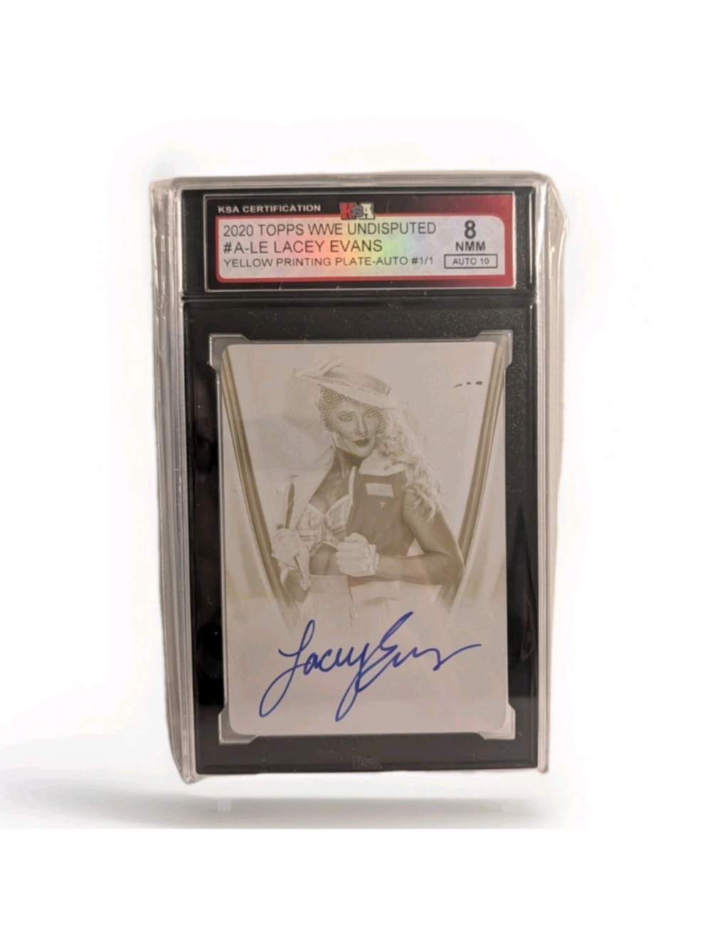2020 Topps WWE Undisputed Printing Plate 1/1 Lacey Evans Graded 8 Auto 10 NMMT
